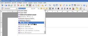 Abbildung 5: Nach der Einrichten neuer Schriften können Sie im Writer gleich damit arbeiten.