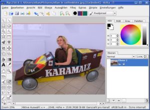 Abbildung 5: Fernretusche: Über Serverbindungen bearbeiten Sie entfernt gespeicherte Dateien ganz normal mit beliebigen KDE-Programmen, zum Beispiel Bilder mit Krita.