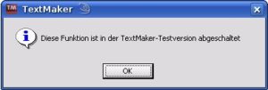 Abbildung 5: Speichern als Word-, Excel- oder RTF-Dokument? Das kann SoftMaker Office besonders gut, in der Testversion darf man es aber nicht ausprobieren.