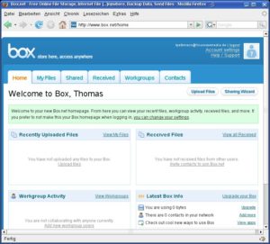 Abbildung 5: Angenehm zu bedienen, aber unter Linux nur mit eingeschränkten Funktionen: Box ist für Linux-Anwender nicht zu empfehlen.