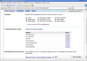 Abbildung 5: In den Einstellungen verpassen Sie der Desktop-Suche eine Verhaltenstherapie: Es spart zum Beispiel Zeit, wenn Sie nicht alle Dateitypen indizieren lassen.