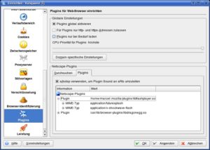 Abbildung 5: Konqueror findet die Plugins von Firefox in der Regel automatisch.