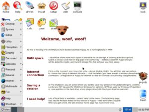 Abbildung 5: Puppy heißt übersetzt Welpe, das gleichnamige Linux begrüßt die Nutzer mit Gebell.