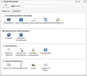 Abbildung 5: Das neue Kontrollzentrum enthält noch nicht alle Module von KDE 3, es werden aber wöchentlich mehr.