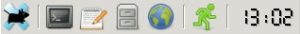 Abbildung 5: Die Xfce-Taskleiste enthält das Programmmenü und andere wichtige Tools.