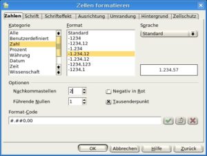 Abbildung 5: Für Genauigkeit und Übersichtlichkeit in den Zahlen sorgen Sie im gleichnamigen Formatregister.