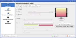 Abbildung 5: Gelb, Pink oder beides? Im Programm KDesktop legen Sie die Farbe für den Desktop-Hintergrund fest.