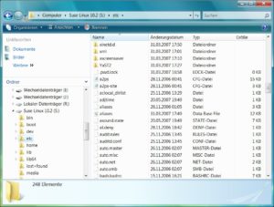 Abbildung 5: Lohn der Mühe: Der Windows Explorer zeigt die Ext3-Partition genau wie Windows-Partitionen an, und auch aus anderen Anwendungen heraus haben Sie direkten Zugriff auf die Linux-Daten.