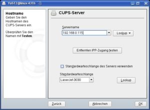 Abbildung 6: Über YaST richten Sie einen OpenSuse-PC als Drucker-Client für CUPS-Printerserver ein.