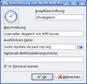 Abbildung 6: Auch unter KDE ist ein Starterknopf schnell eingerichtet.