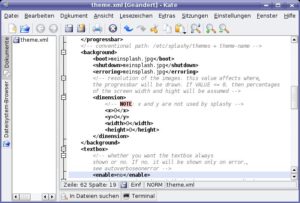 Abbildung 6: Um unter Ubuntu ein eigenes Theme anzulegen, passt man am besten eine bereits vorhandene Vorlage über die Datei <code srcset=