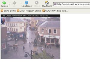 Abbildung 6: Motion erkennt Bewegungen auch auf Bildern externer Webcams aus dem Internet – hier auf einer Kreuzung im schottischen Kilmarnock.
