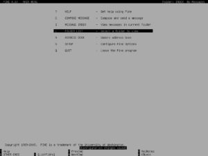 Abbildung 6: Das Hauptmenü des E-Mail-Programms Pine: Von hier gelangen Sie auch in das Konfigurationsmenü, über das Sie den Client einrichten.
