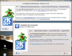 Abbildung 6: Sprachenwirrwar: KDE4-Applikationen können auch unter KDE3 benutzt werden, sprechen dort aber Englisch.