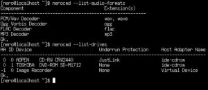 Abbildung 6: Mit Nero Linux 3.5 haben Sie die Möglichkeit, das Programm über die Befehlszeile zu steuern.