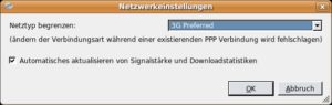 Abbildung 6: In der Grundeinstellung wählt Umtsmon automatisch die passende Übertragungsart.