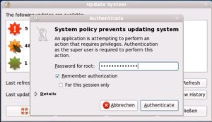 Abbildung 6: Fedora merkt sich auf Wunsch Ihr Root-Passwort …