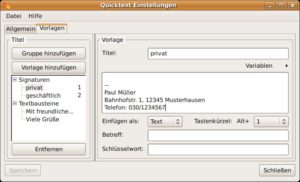Abbildung 6: Quicktext fügt diese Signatur mit     <code srcset=
