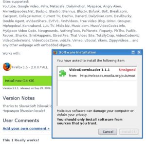 Abbildung 6: Die Installation von Erweiterungen für Firefox klappt problemlos: Einfach den Link anklicken, die Erweiterung installieren und Firefox neu starten.