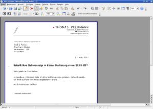 Abbildung 6: So oder ähnlich könnte Ihr Bewerbungsschreiben aussehen.