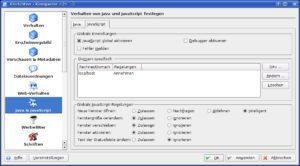 Abbildung 6: Der neue Konqueror erlaubt es, Javascript-Einstellungen im Detail anzupassen und so Websites, die mit Pop-ups und anderen Tricks nerven, in ihre Schanken zu weisen.