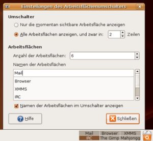 Abbildung 6: Mehr Übersicht im Umschalter ereichen Sie, indem Sie den Desktops individuelle Namen geben.