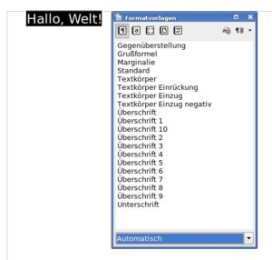Abbildung 6: Markiertem Text weisen Sie per Mausklick auf eine Formatvorlage ein komplett anderes Aussehen zu.