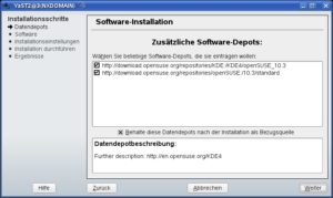 Abbildung 6: Über einen Klick im Browser fügt YaST die passende Installationsquelle hinzu und installiert das gewünschte Paket inklusive Abhängigkeiten.
