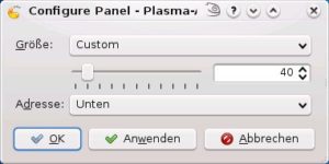 Abbildung 6: Die Fußleiste können Sie verbreitern und in einer anderen Himmelsrichtung auf dem Desktop positionieren.