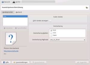 Abbildung 6: Noch bietet KDE 4 nur Xine als Backend an. Dank Phonon werden Sie in KDE 4.1 zwischen verschiedenen Backends wählen können.
