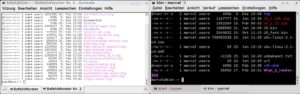Abbildung 7: Die KDE-4-Konsole (rechts) passt die Beschriftung von Reitern dynamisch an.
