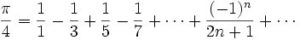 Abbildung 7: Formel zur Berechnung von Pi von Gregor Leibniz.