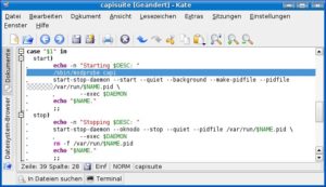 Abbildung 7: Die markierte Zeile müssen Sie unter Ubuntu in das Init-Skript "/etc/init.d/capisuite" einfügen.
