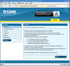 Abbildung 7: Auch für Anfänger geeignet: Trotz professioneller Ausrichtung bringt die Horstbox einen einfach gestalteten Konfigurationsassistenten mit.
