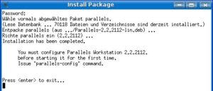 Abbildung 7: Das Parallels-Debian-Paket ist unter Kubuntu schnell installiert. Anschließend folgt die Konfiguration.