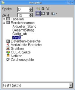 Abbildung 7: Der Navigator zeigt alle in einem Dokument enthaltenen Objekttypen an.