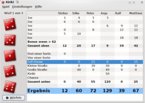 Abbildung 7: Falls Sie genügend Platz vor dem Bildschirm haben, spielen Sie Kiriki mit bis zu sechs Spielern.