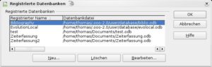 Abbildung 7: In dieser Übersicht können Sie in Calc neue Datenquellen hinzufügen.