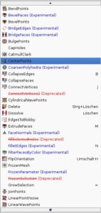 Abbildung 7: Basierend auf der Plugin-Architektur stehen in K-3D mehr Funktionen zum Formen der räumlichen Drahtgitternetze zur Verfügung, als in allen anderen freien Modellern.