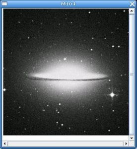 Abbildung 8: Zugriff auf den Digital Sky Survey via Internet (hier die Sombrero-Galaxie M104).