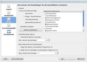 Abbildung 8: Im Konfigurationsdialog der KDE-Leiste legen Sie fest, dass Mandriva neben den Programmnamen auch eine Beschreibung anzeigt.