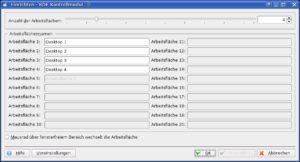 Abbildung 8: Virtuelle Desktops: Anzahl und Namen der Arbeitsflächen ändern Sie in diesem Einrichtungsdialog.
