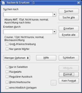 Abbildung 8: Ändern Sie die Formatierung einzelner Abschnitte in großen Textdokumenten mit der Funktion Suchen & Ersetzen.