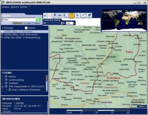 Abbildung 8: Der Atlas kennt sogar kleine Orte. Drücken Sie die linke Maustaste und bewegen Sie die Maus, wird die Karte nochmals vergrößert.