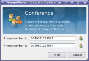 Abbildung 8: Leider funktionierte die Konferenzschaltung nicht. Beim Wählen der zweiten Nummer zeigte Wengophone nur einen Fehler an.