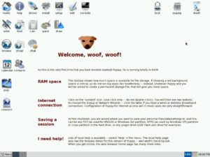 Abbildung 8: Der Desktop von Puppy Linux: Die Distribution gehört zu den Klassikern, wenn es um kleine Systeme geht.