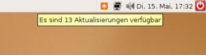 Abbildung 8: Ein kleines Panel-Applet informiert Sie über anstehende Updates.