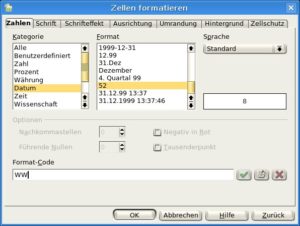 Abbildung 9: Erwischt: Der Formatcode "WW" erzeugt die nicht nachvollziehbaren Fehler.