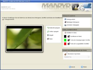 Abbildung 9: Im zweiten Schritt von ManDVD erstellen Sie das Hauptmenü Ihrer Video-DVD.