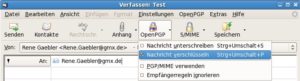 Abbildung 9: Thunderbird erlaubt auch das gezielte Verschlüsseln einzelner Nachrichten.